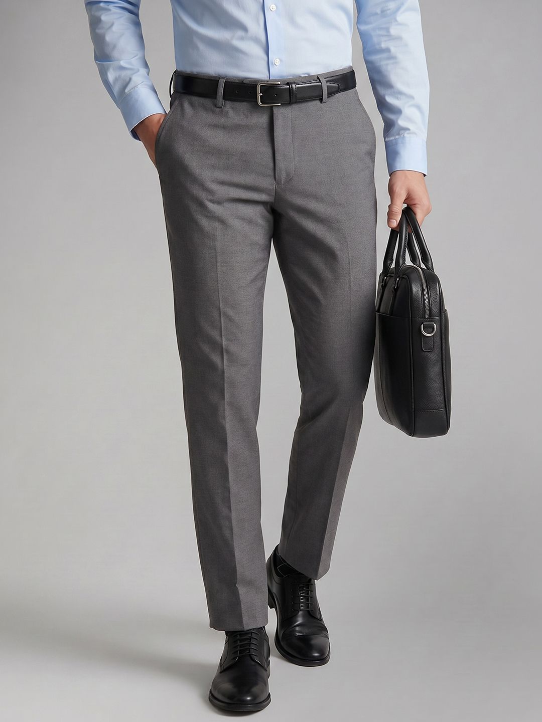 Louis Philippe Mid-Rise Slim Fit Formal Trousers
