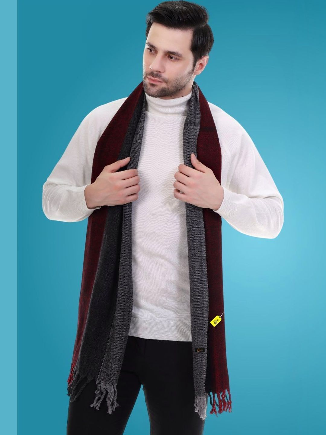 MHAX Men Patterned Merino Wool Mufflers