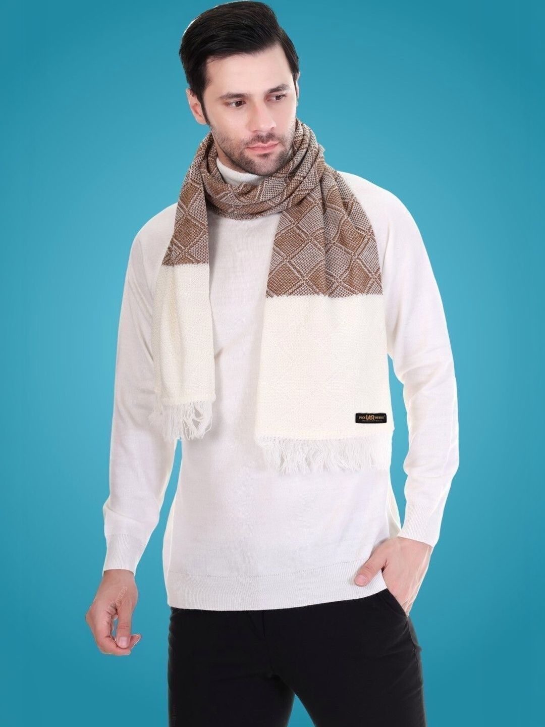 MHAX Men Patterned Merino Wool Mufflers