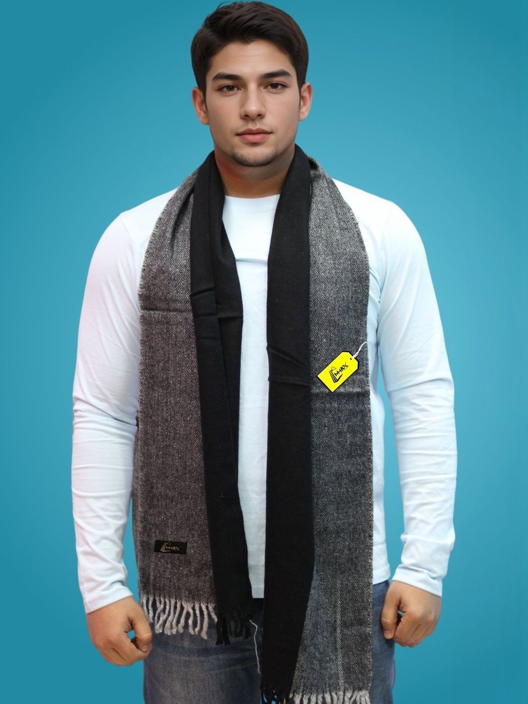 MHAX Men Patterned Merino Wool Mufflers