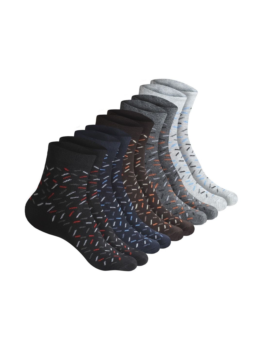 VIPUN Men Pack of 5 Cotton Patterned Ankle Length Socks