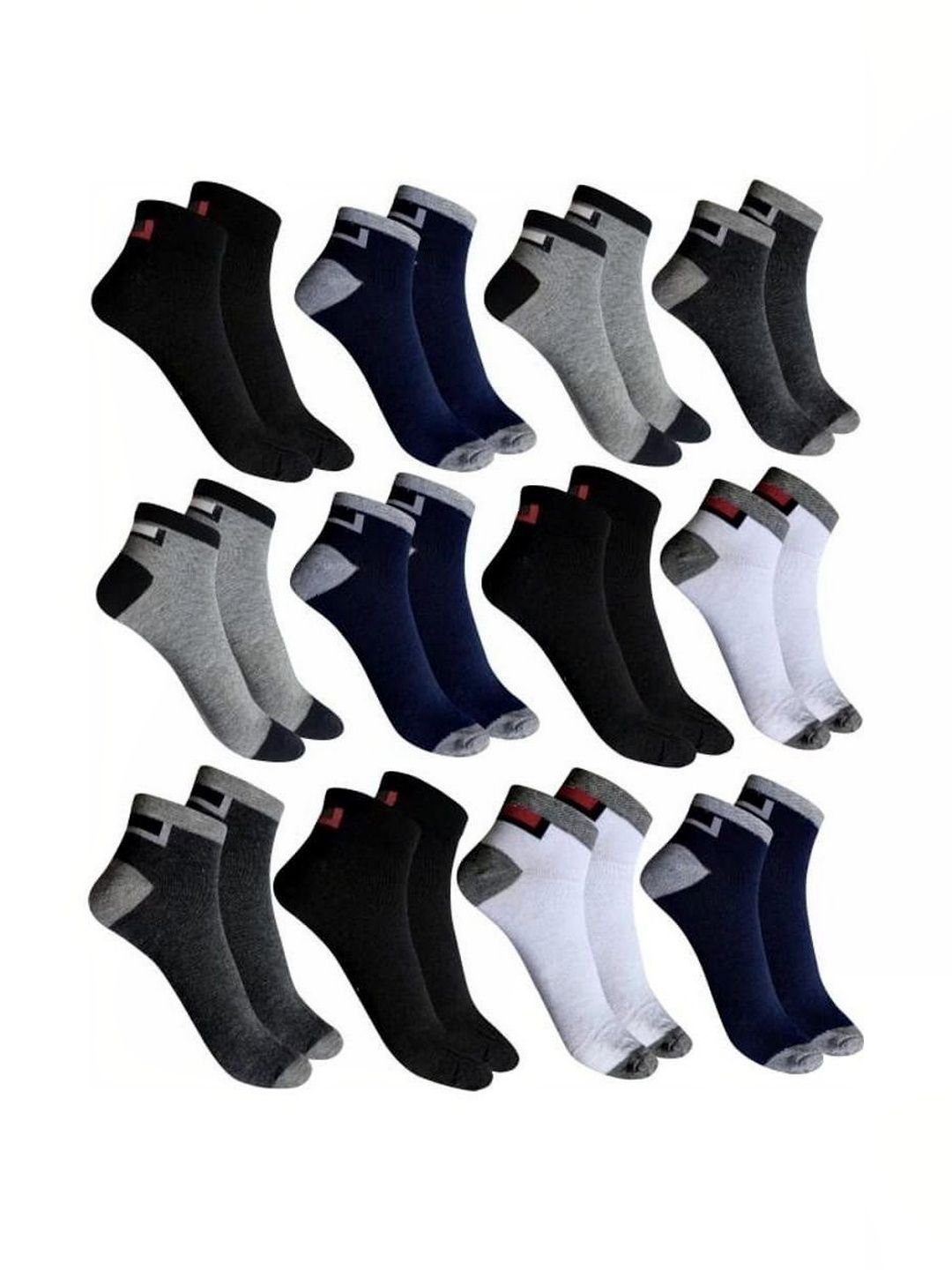 VIPUN Men Cotton Patterned Ankle Length Socks