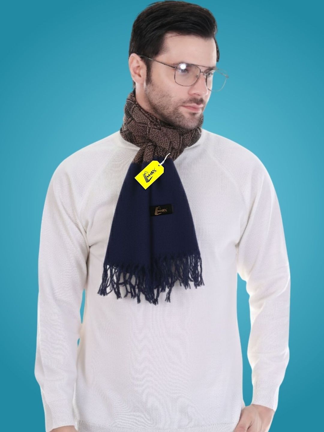 MHAX Men Patterned Merino Wool Mufflers