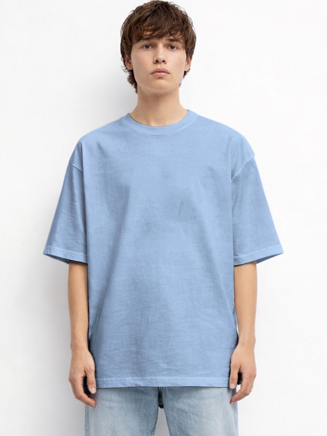 The Roadster Lifestyle Co. Typography Printed Cotton Round Neck Oversized Tshirts