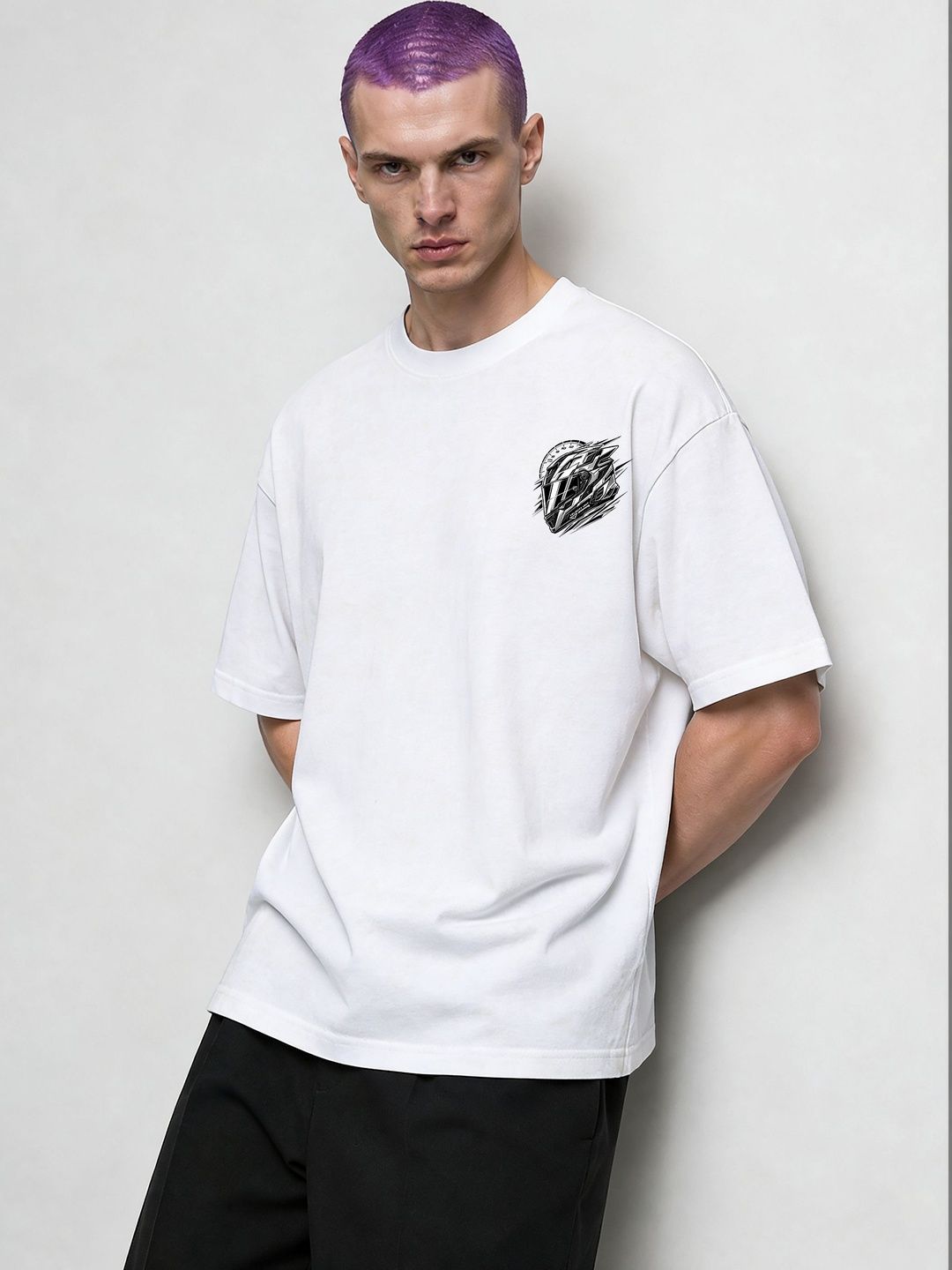FARDA Unisex Printed Drop-Shoulder Sleeves T-shirt