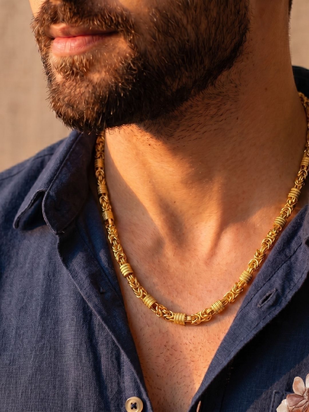 KIVORA Men Brass Gold-Plated Chain