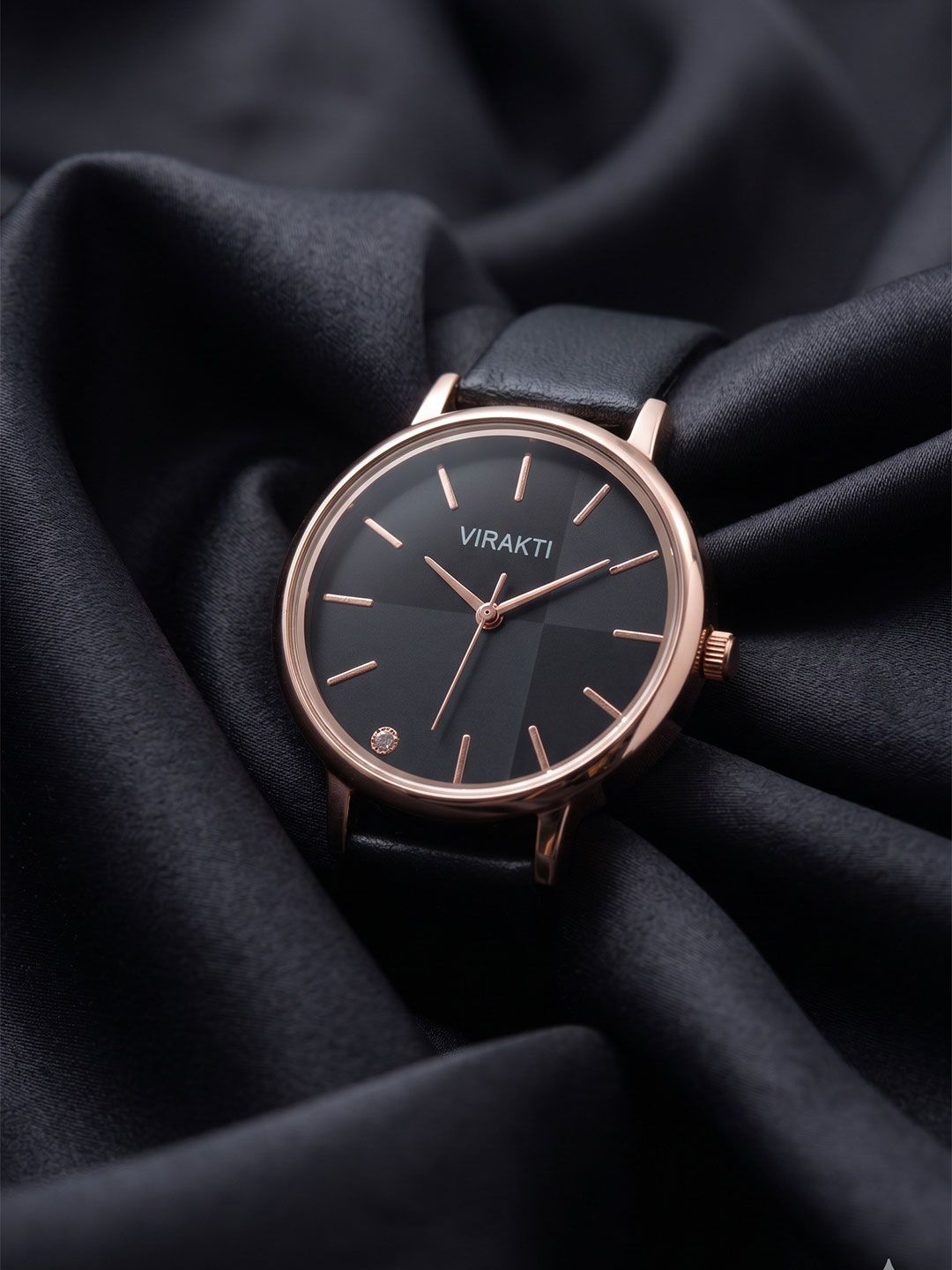 VIRAKTI Women Dial & Leather Straps Analogue Watch SAT-05-BLACK VIR