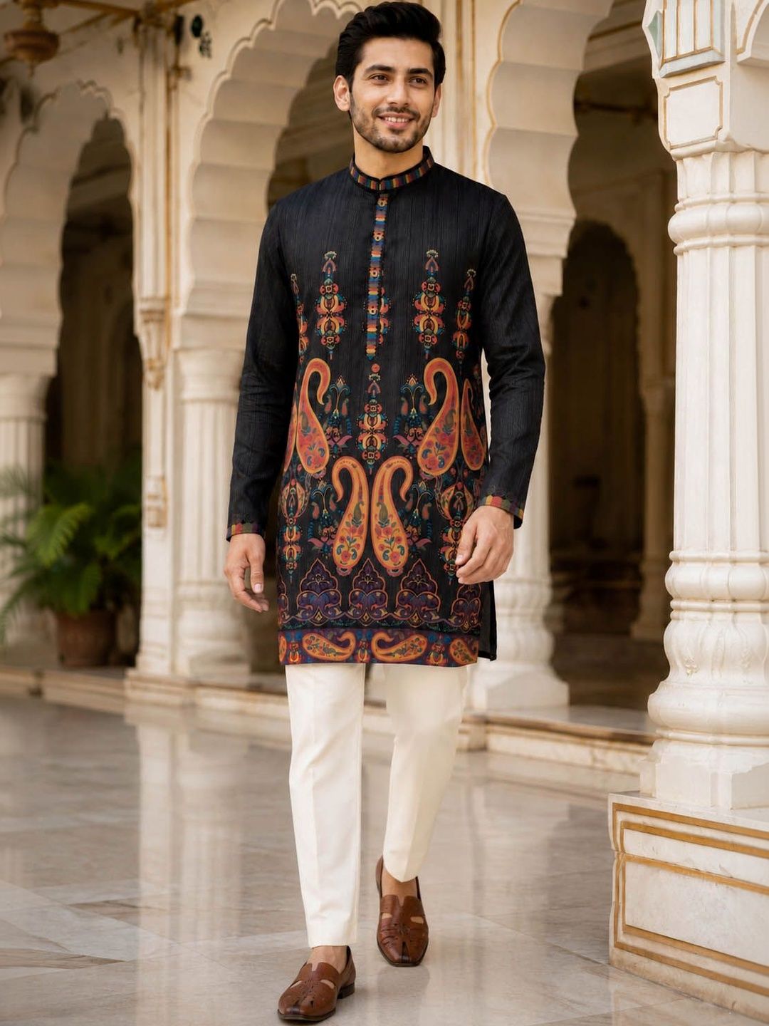 SOURAGYA Men Ethnic Motifs Printed Indie Prints Kurta