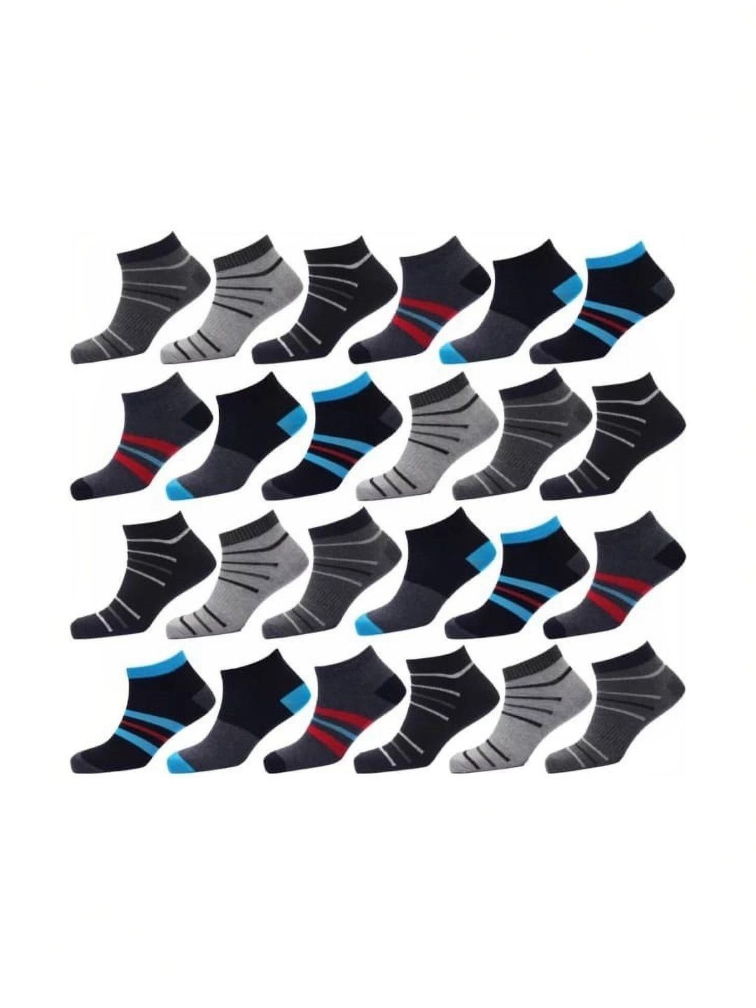 VIPUN Men Cotton Striped Ankle Length Socks