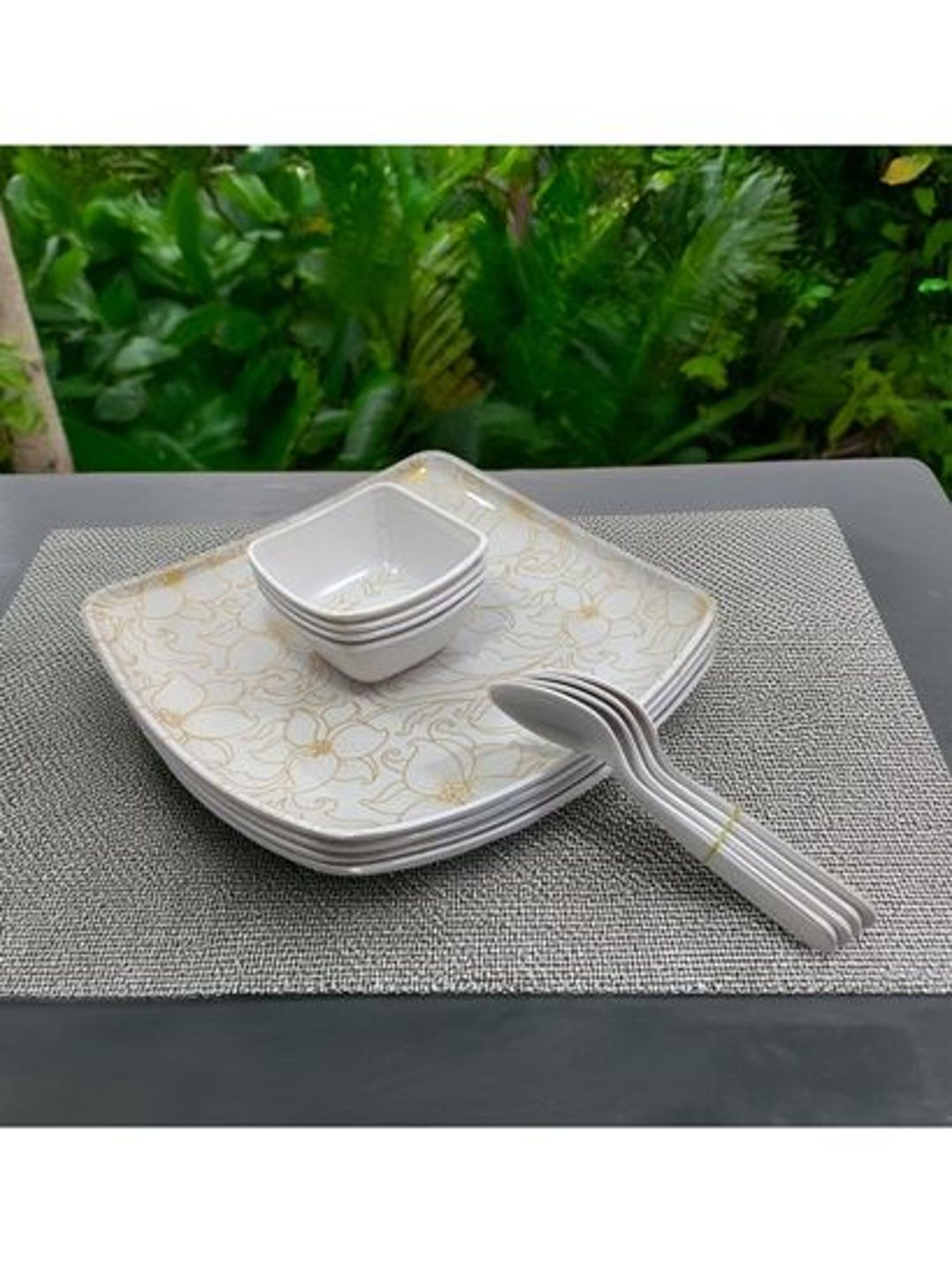 Inpro White 2026 12 Pieces Melamine Easy to Clean Dinner Set of