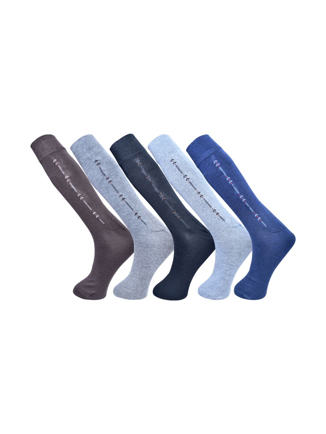 VIPUN Men Pack of 5 Cotton Patterned Calf Length Socks