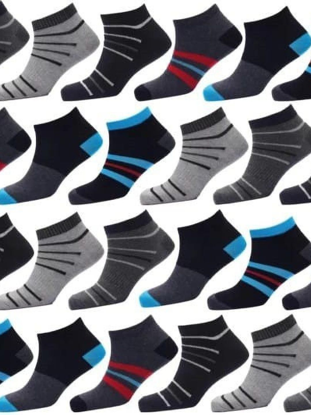 GARUN Men Cotton Striped Ankle Length Socks