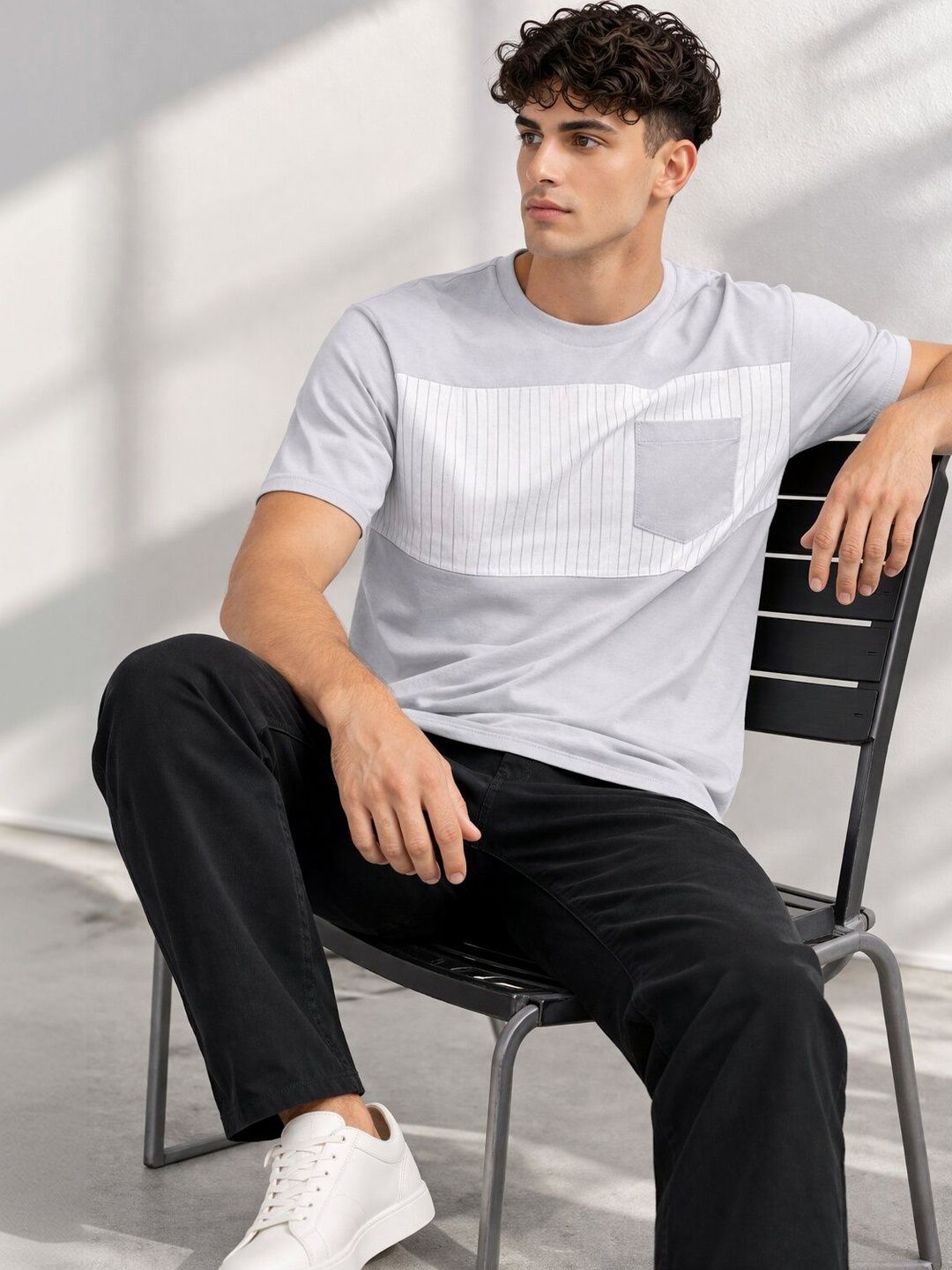 SMOKHEAD Men Regular Fit Round Neck Cotton Solid T-Shirt