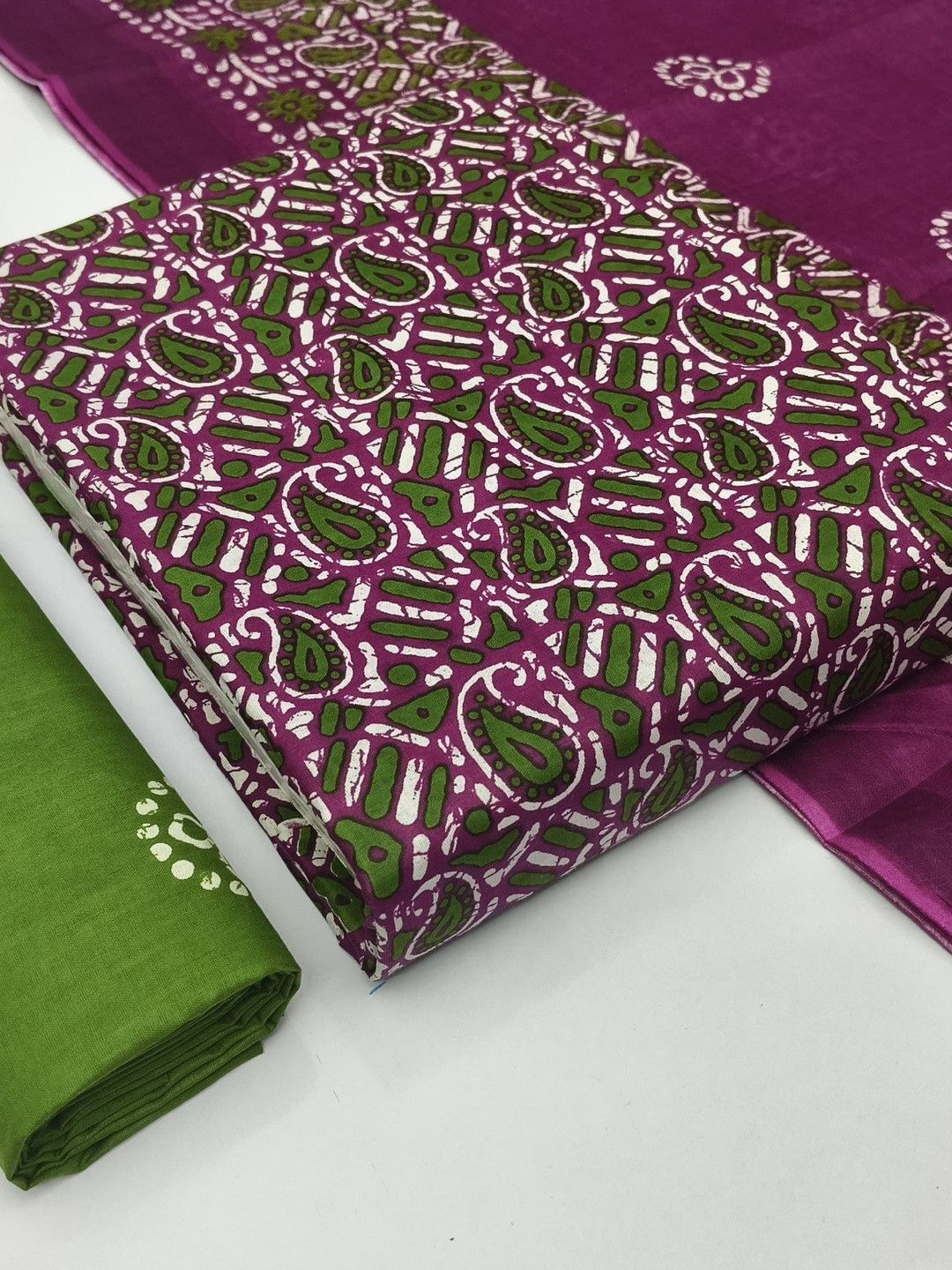 Keshar Printed Pure Cotton Unstitched Dress Material
