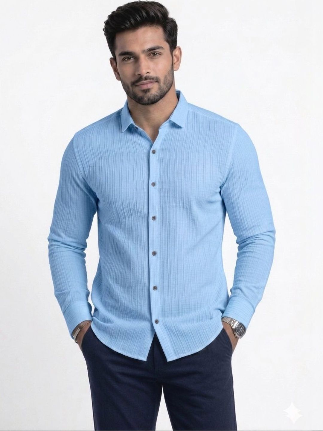 SKY GLOBAL Men Smart Casual Shirt