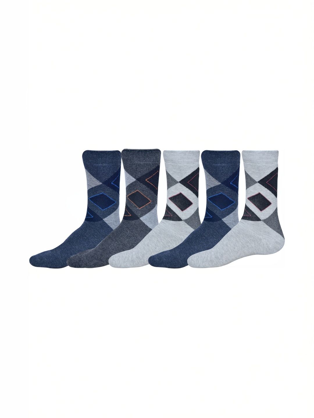 VIPUN Men Pack of 5 Patterned Calf Length Socks