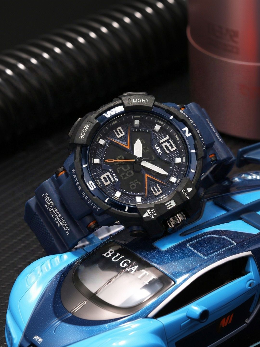 V2A Men Dial & Straps Analogue and Digital Watch V2A-JF-1517-Bu-Bu