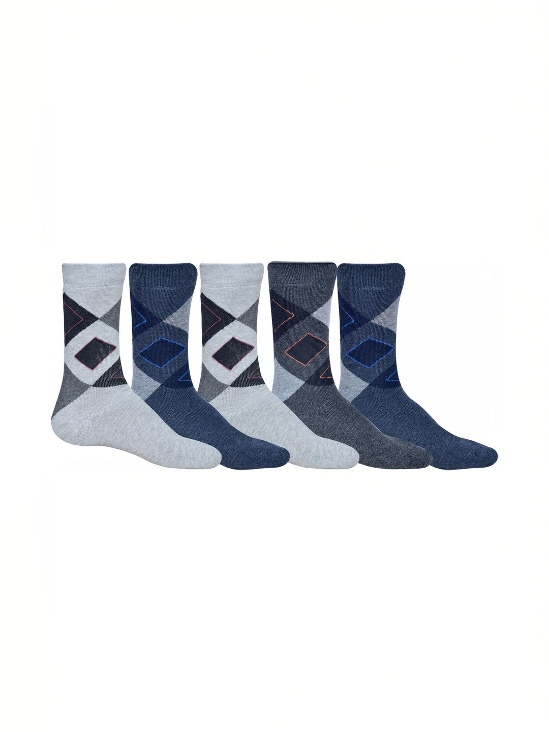 VIPUN Men Pack of 5 Patterned Calf Length Socks