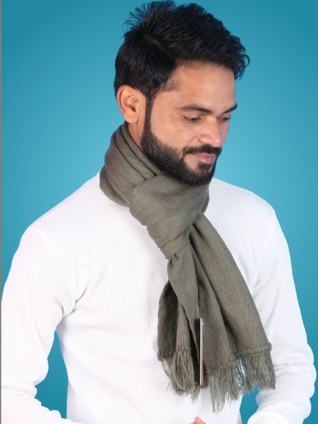 MHAX Men Ribbed Merino Wool Mufflers