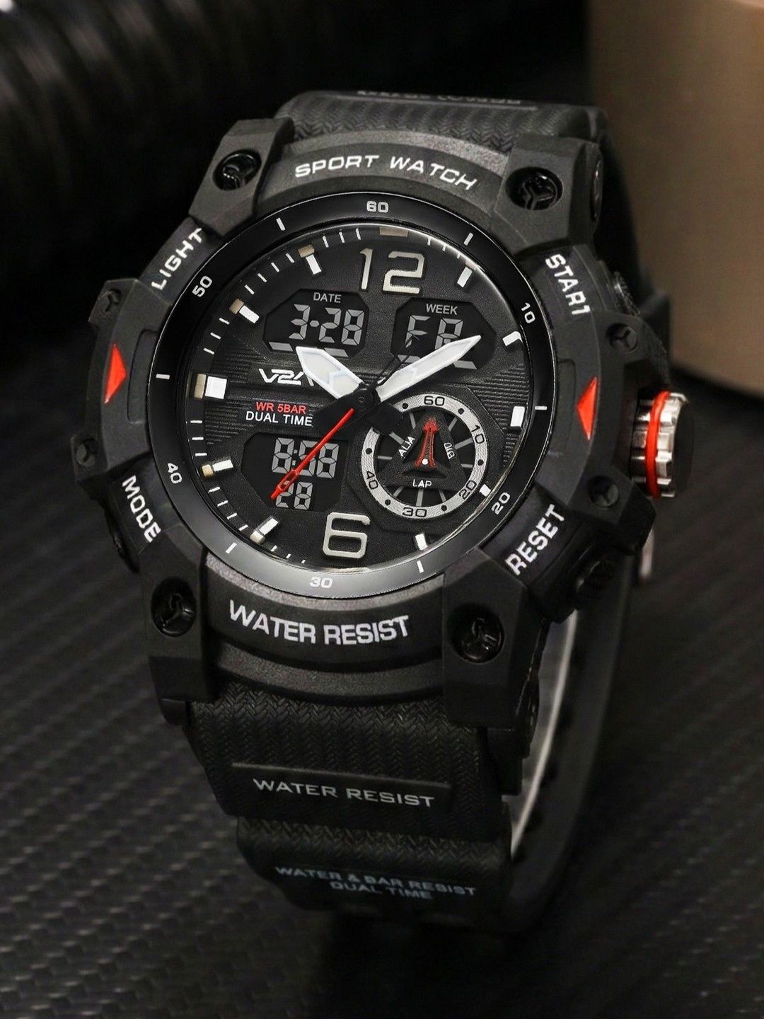 V2A Men Dial & Straps Analogue and Digital Multi Function Watch V2A-JF-2529-Bk-Bk