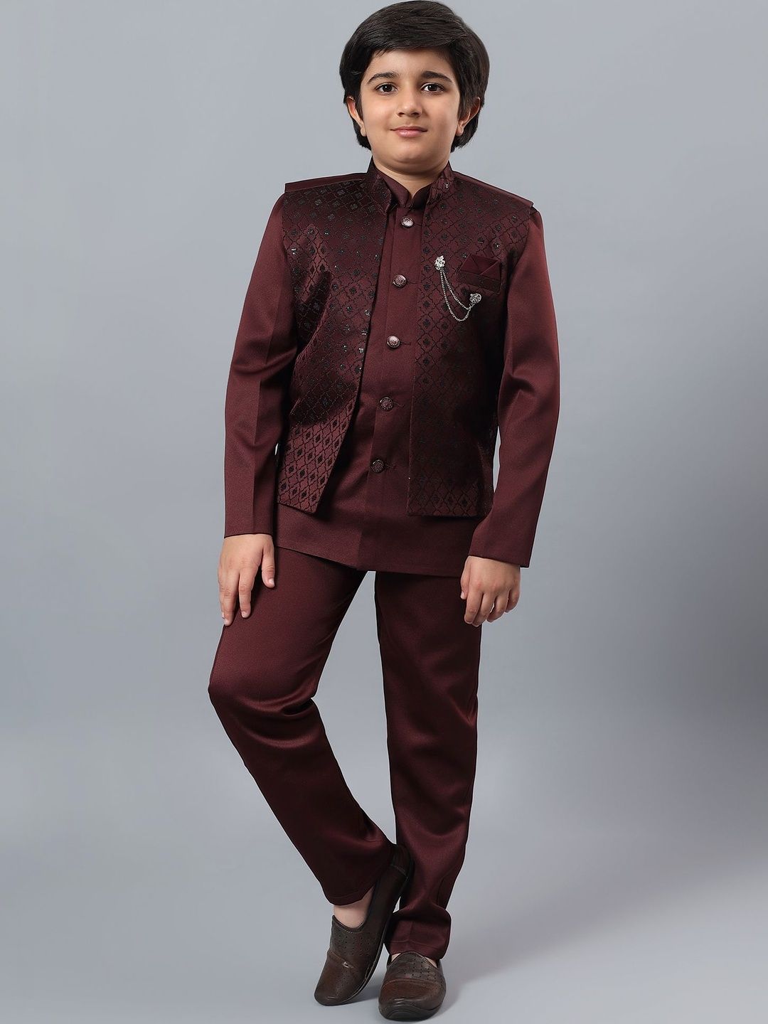 KALINI Boys Embellished Indo-Western Sherwani Set