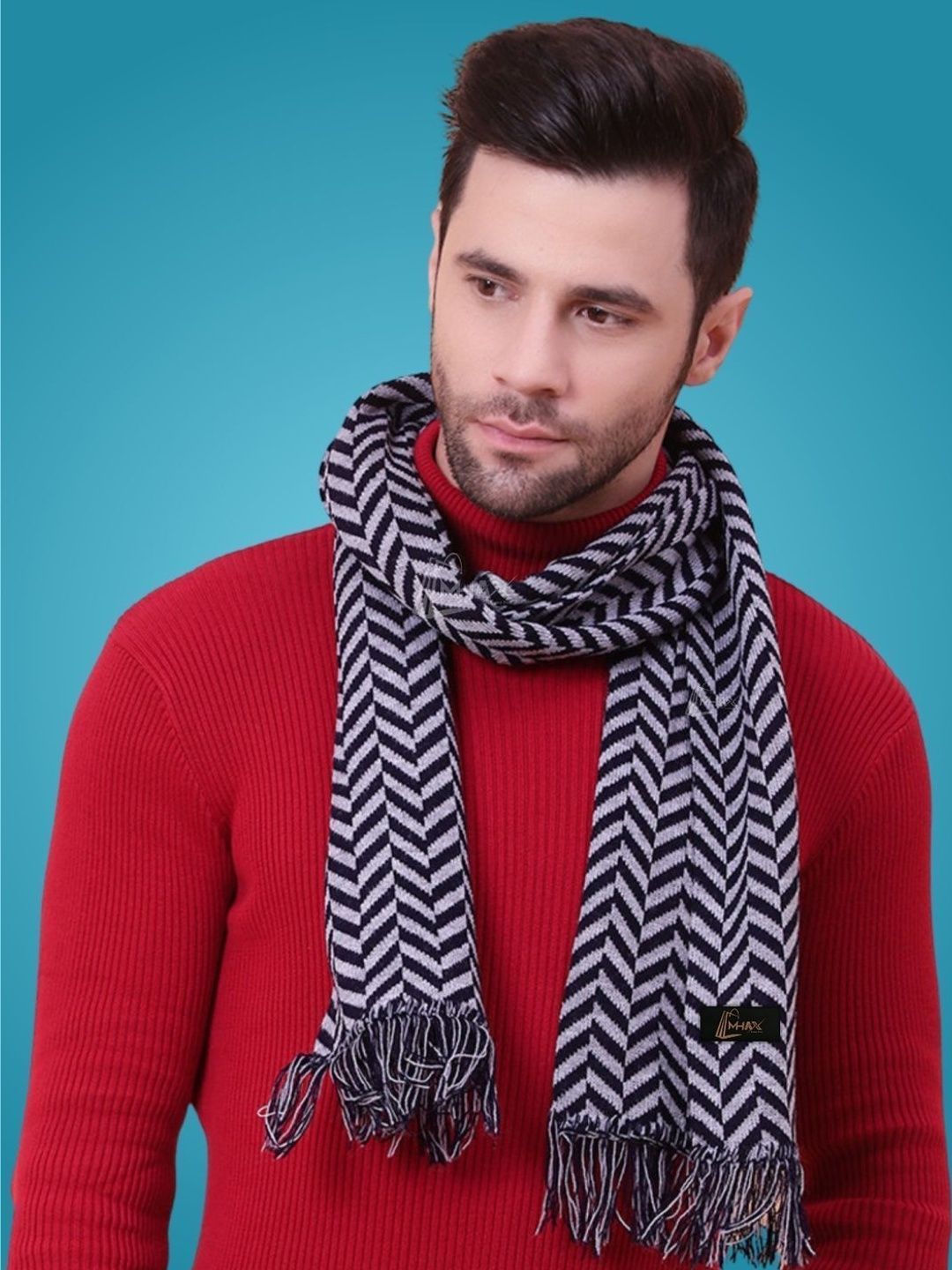 MHAX Men Patterned Merino Wool Mufflers