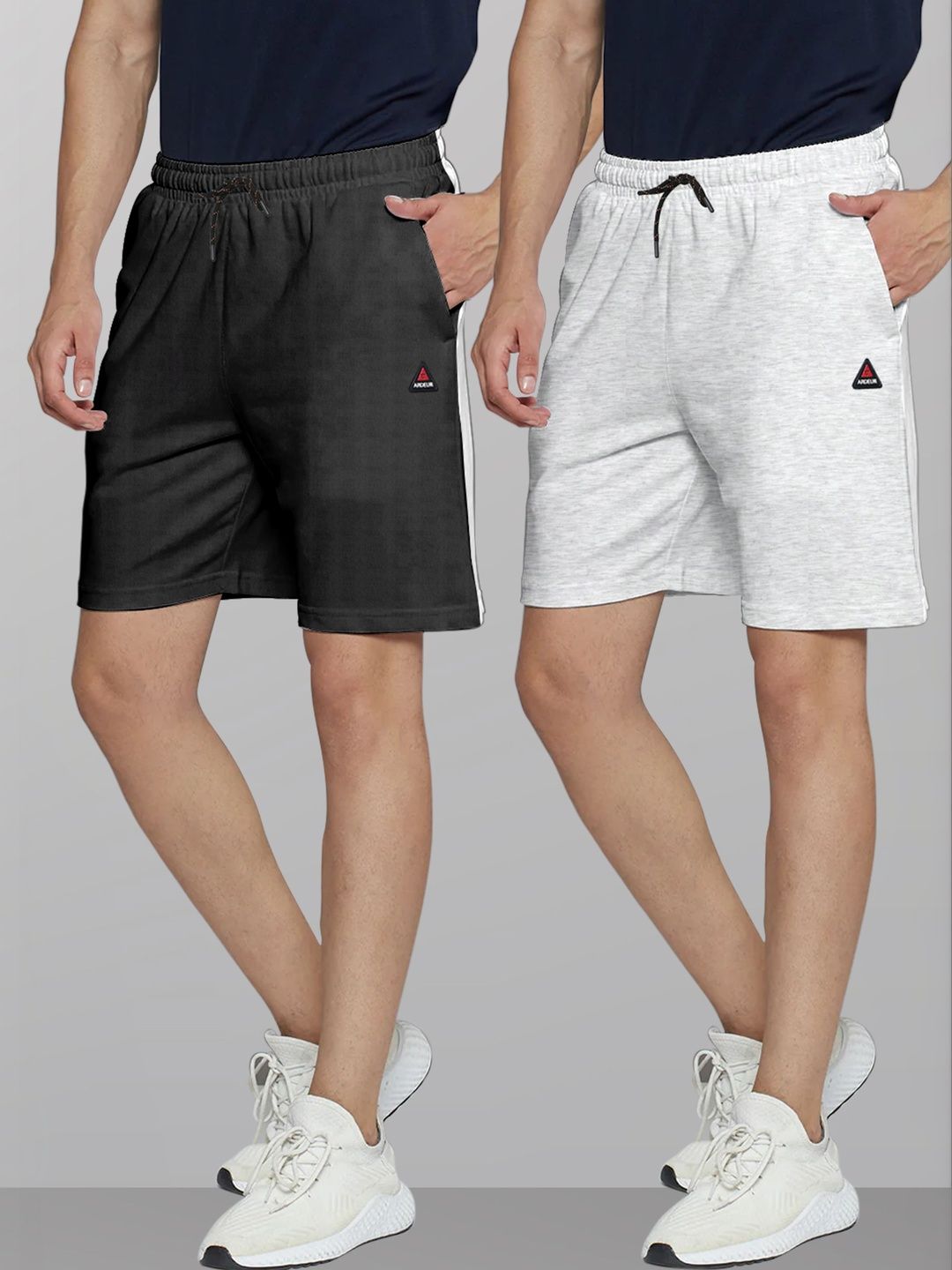 ARDEUR ARDEUR Men Pack Of 2 Mid-Rise Sports Shorts