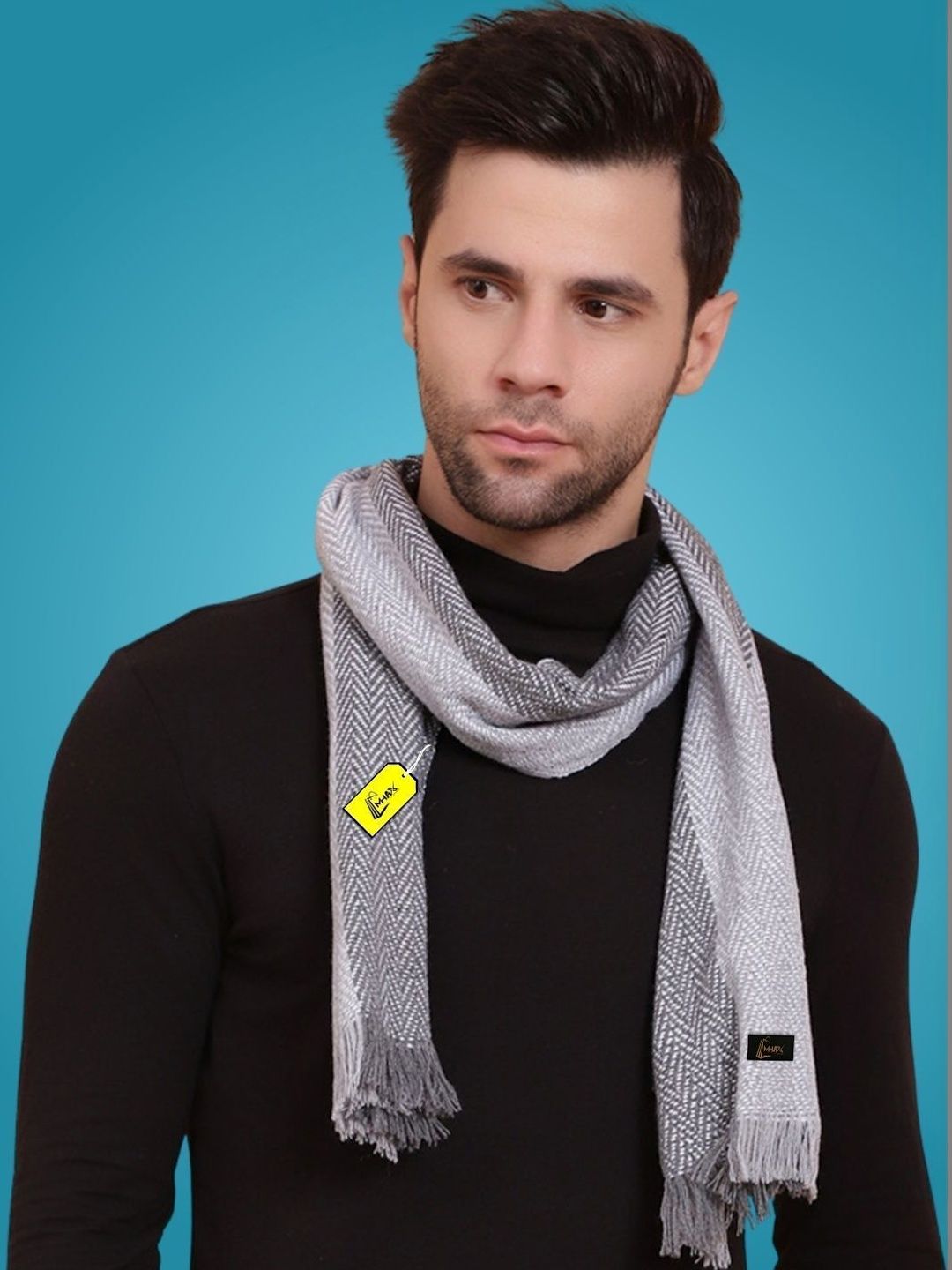MHAX Men Patterned Merino Wool Mufflers