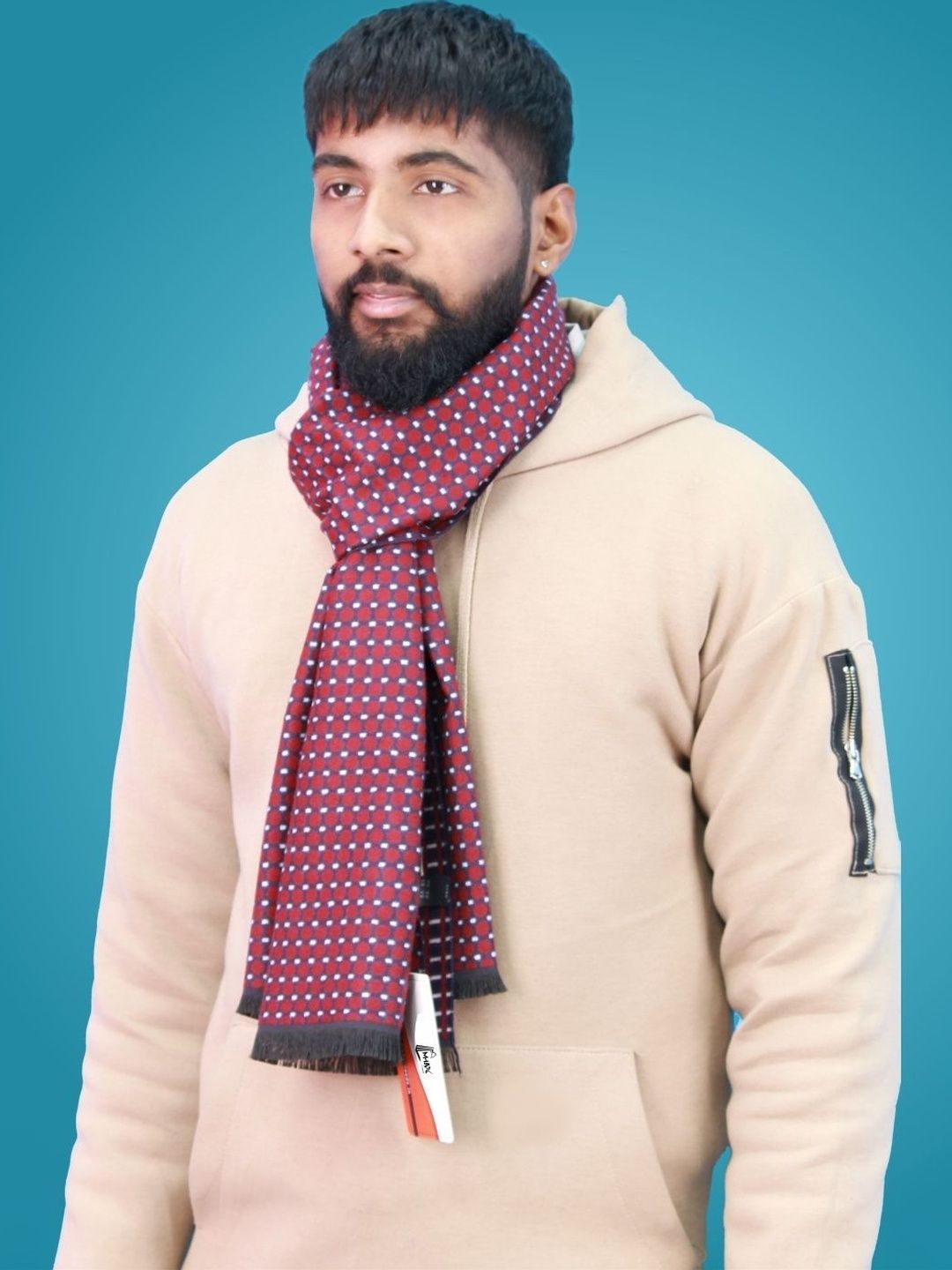 MHAX Men Patterned Merino Wool Mufflers