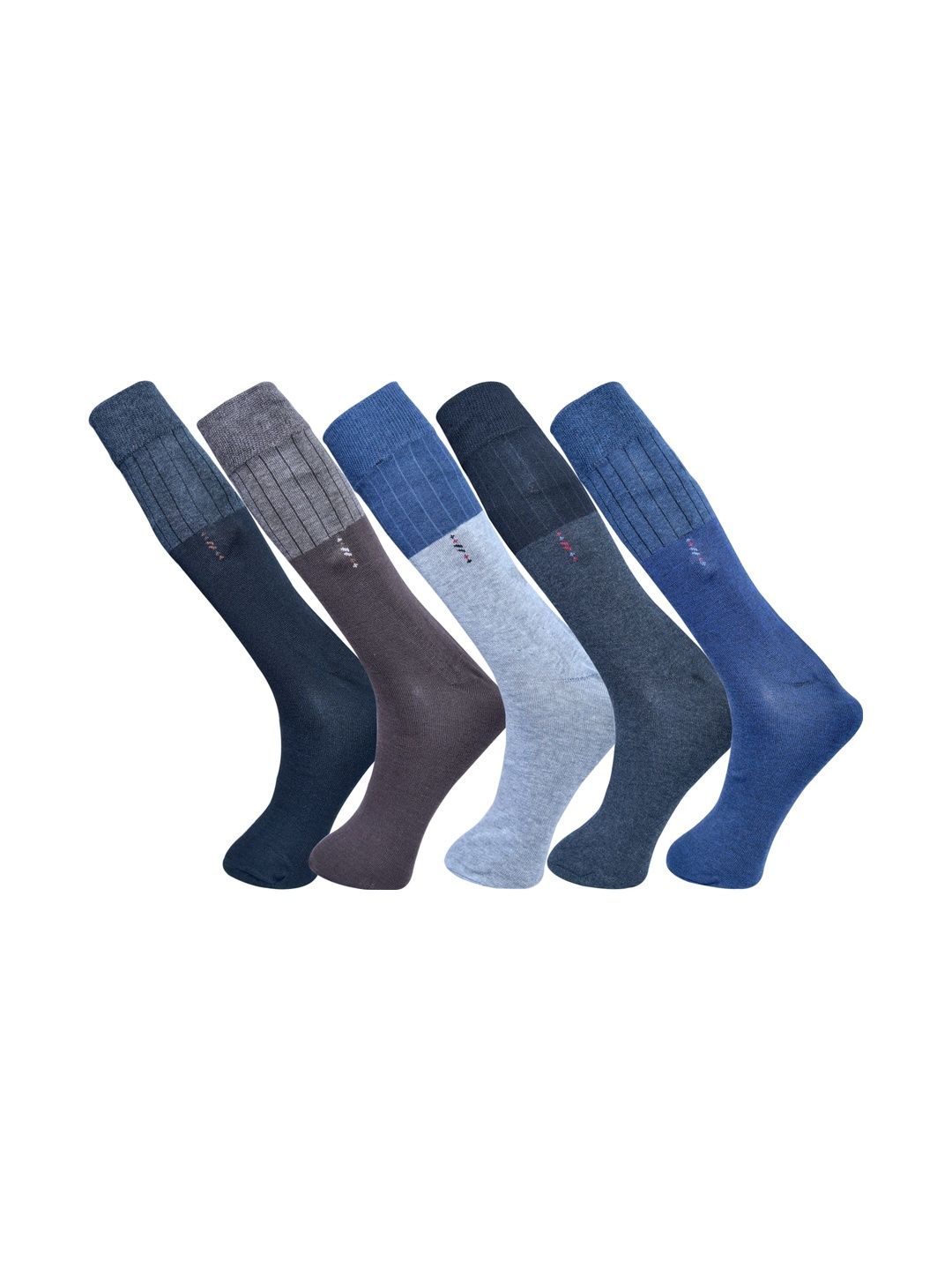 VIPUN Men Pack of 5 Cotton Patterned Calf Length Socks
