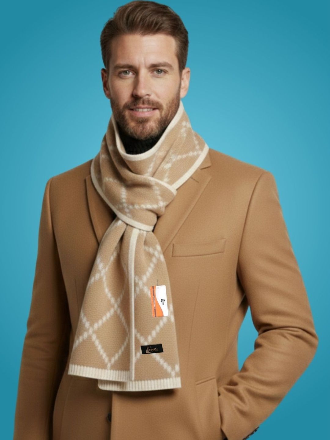 MHAX Men Checked Merino Wool Mufflers
