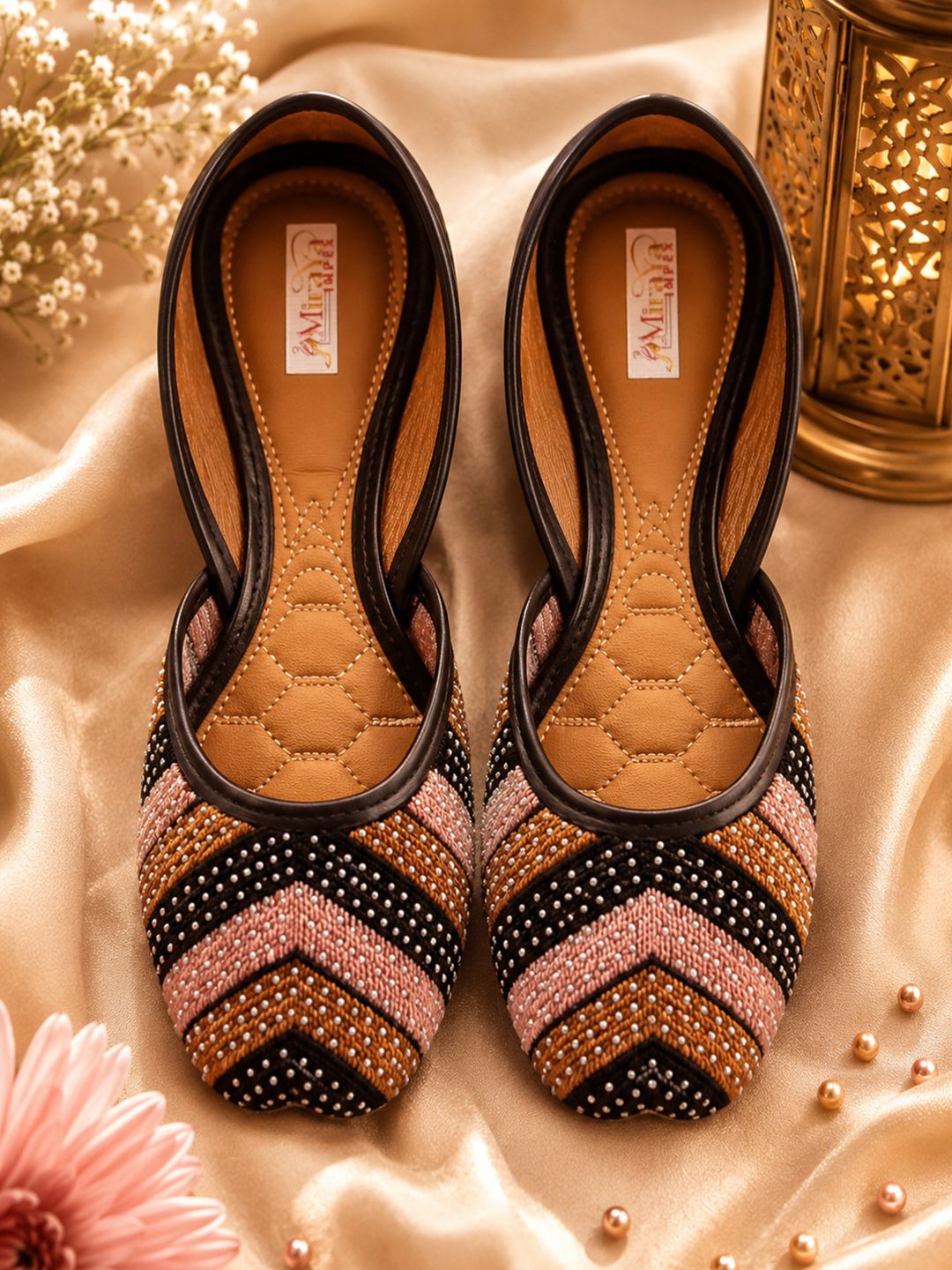 MIRAYA IMPEX Women Embellished Party Mojaris Flats
