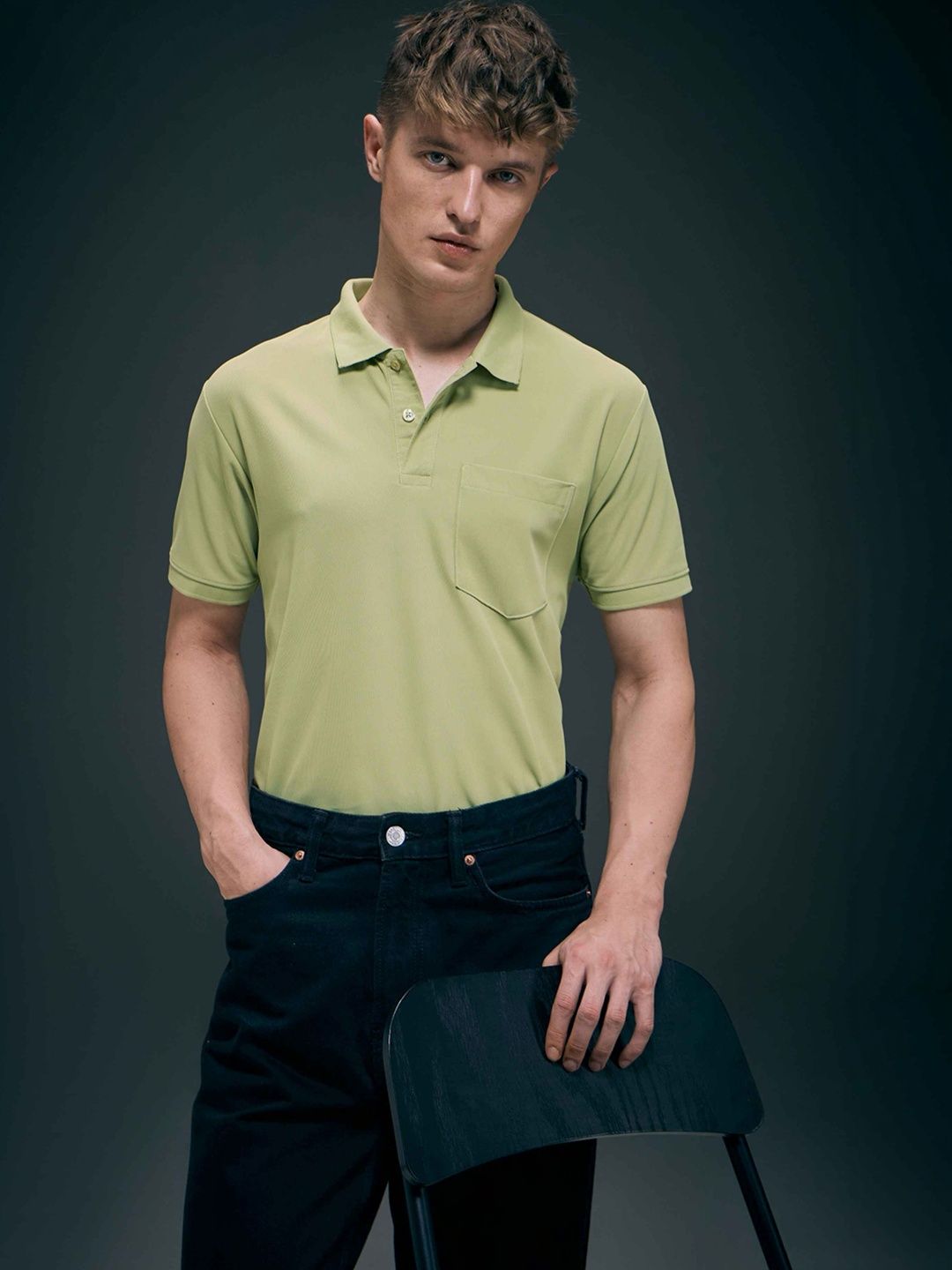 MAXZONE Men Polo Collar Pockets T-shirt