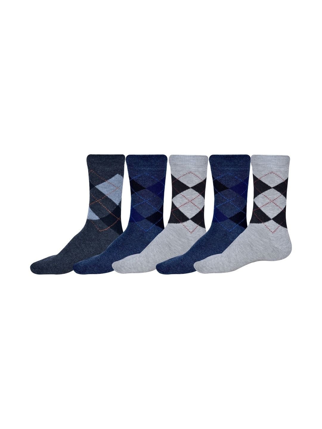 VIPUN Men Pack of 5 Patterned Calf Length Socks