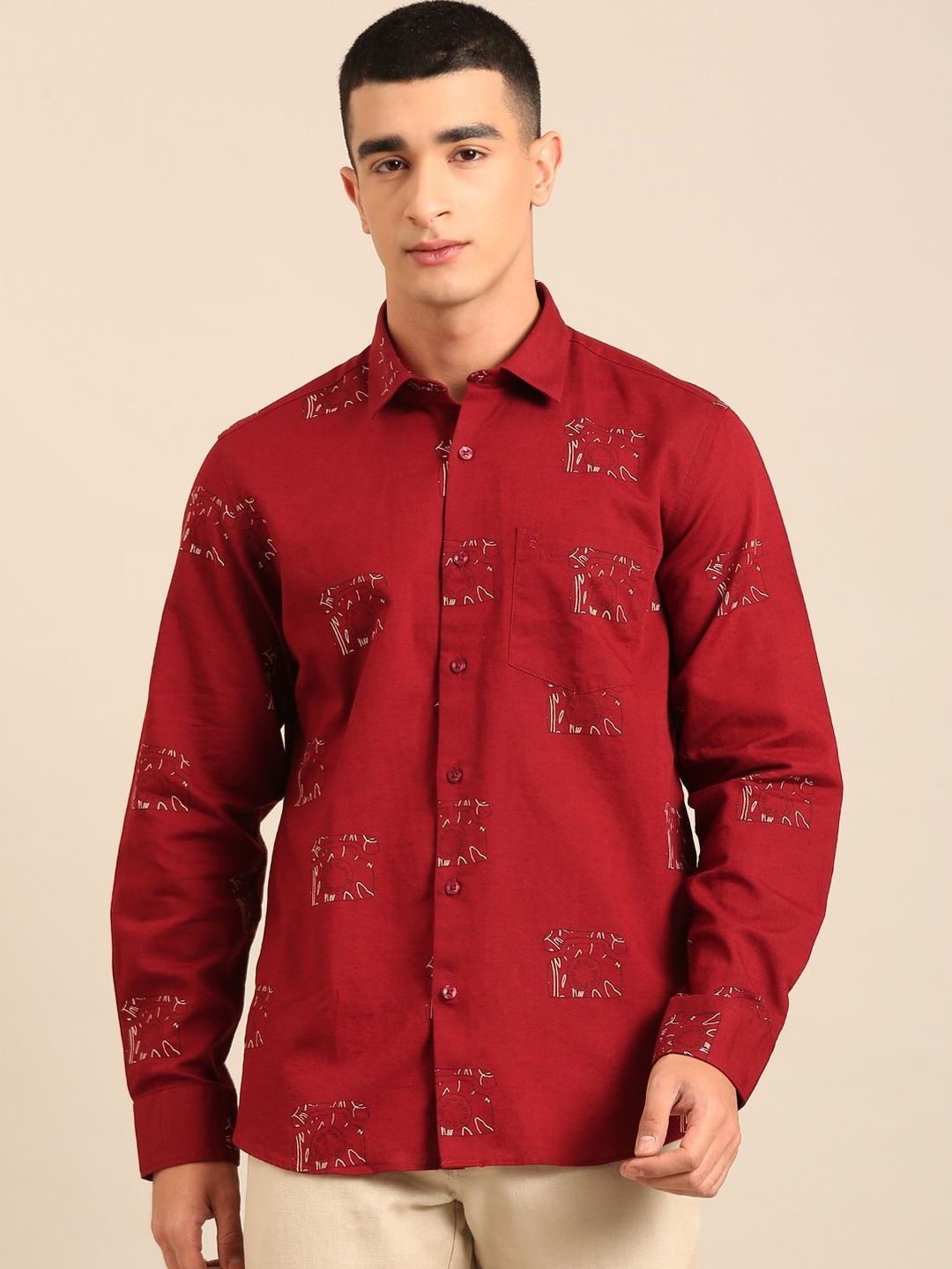 CAVALLO by Linen Club CAVALLO by Linen Club Men Regular Fit Printed Casual Shirt