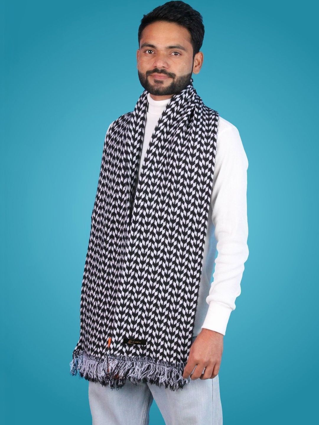 MHAX Men Patterned Merino Wool Mufflers