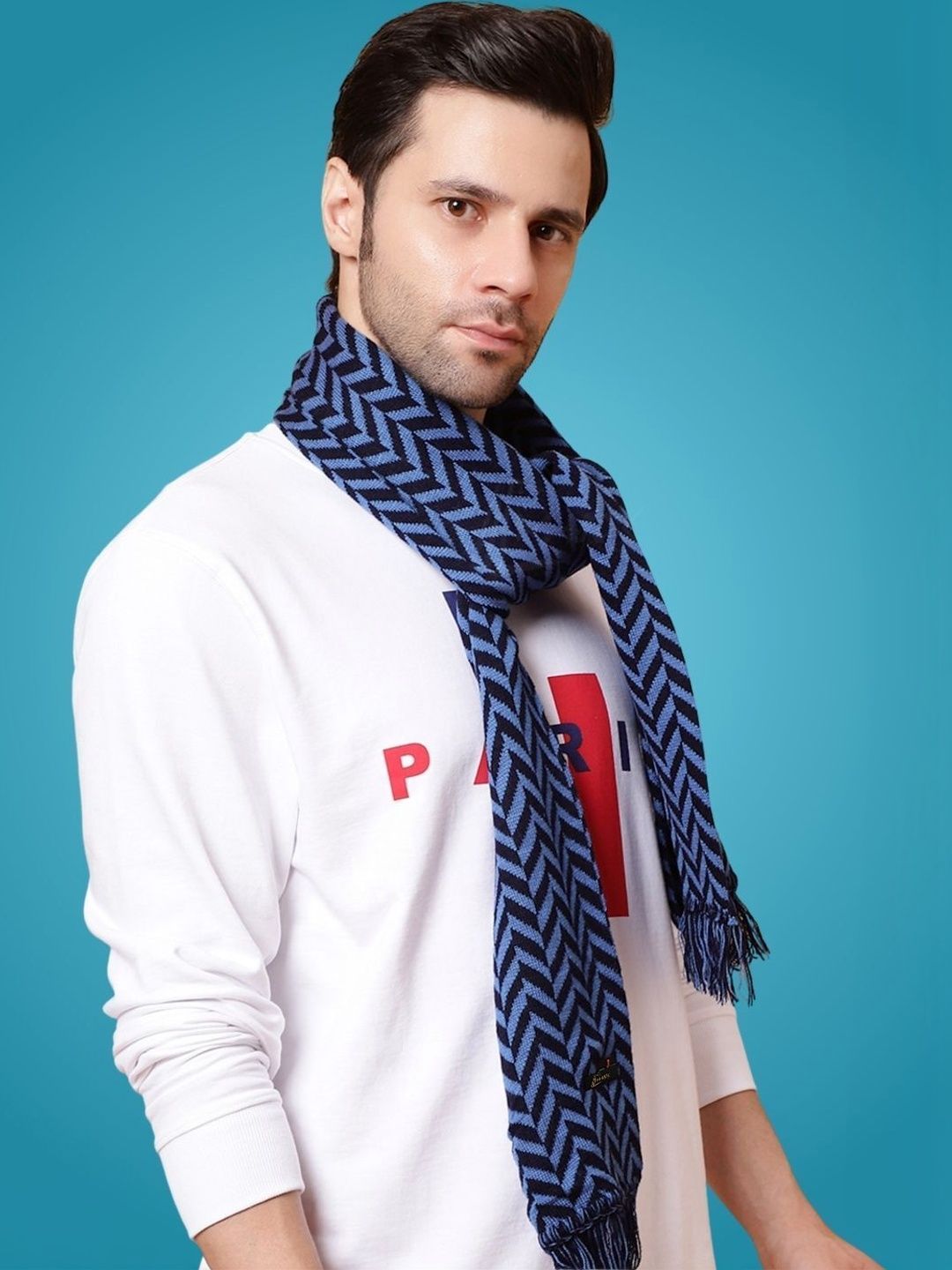 MHAX Men Patterned Merino Wool Mufflers