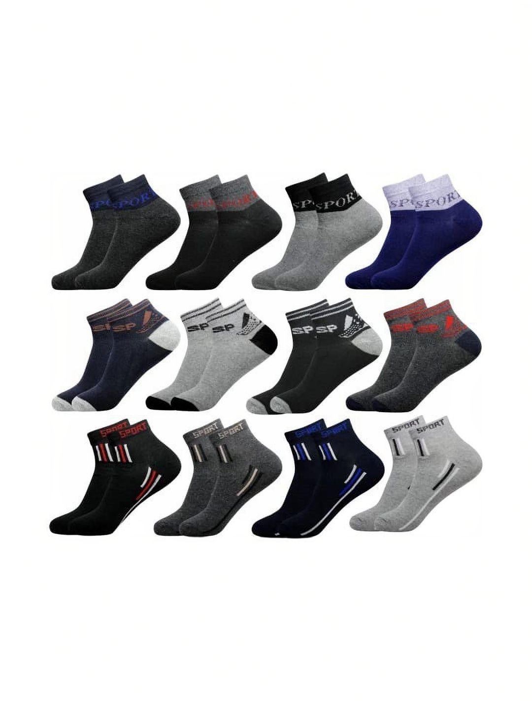 VIPUN Men Cotton Patterned Ankle Length Socks