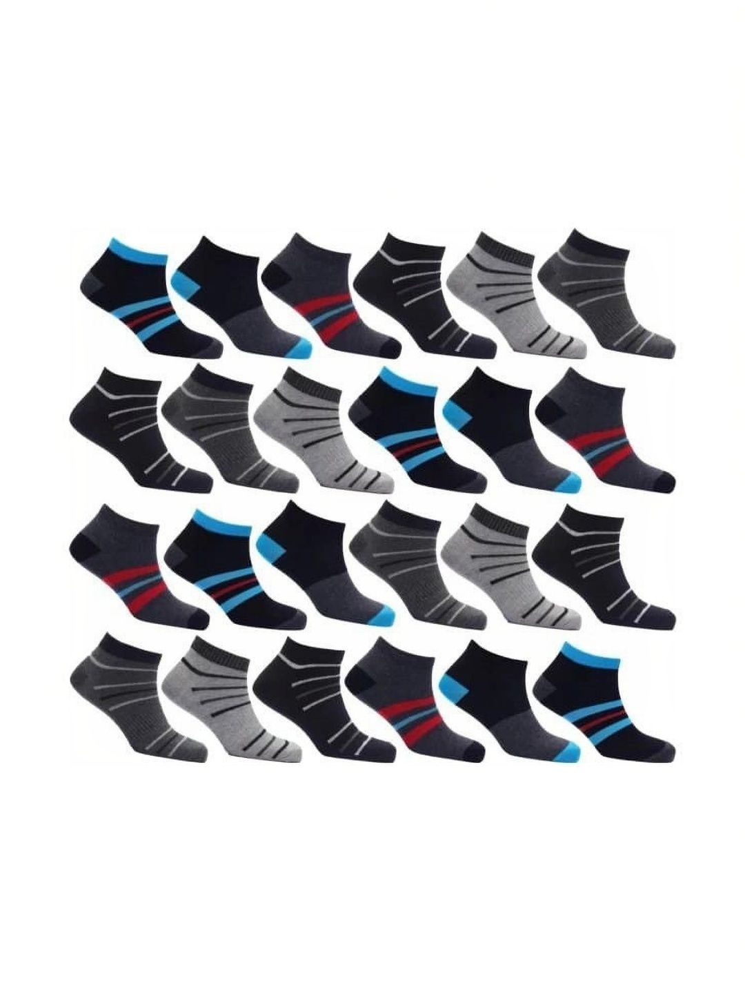 VIPUN Men Cotton Striped Ankle Length Socks