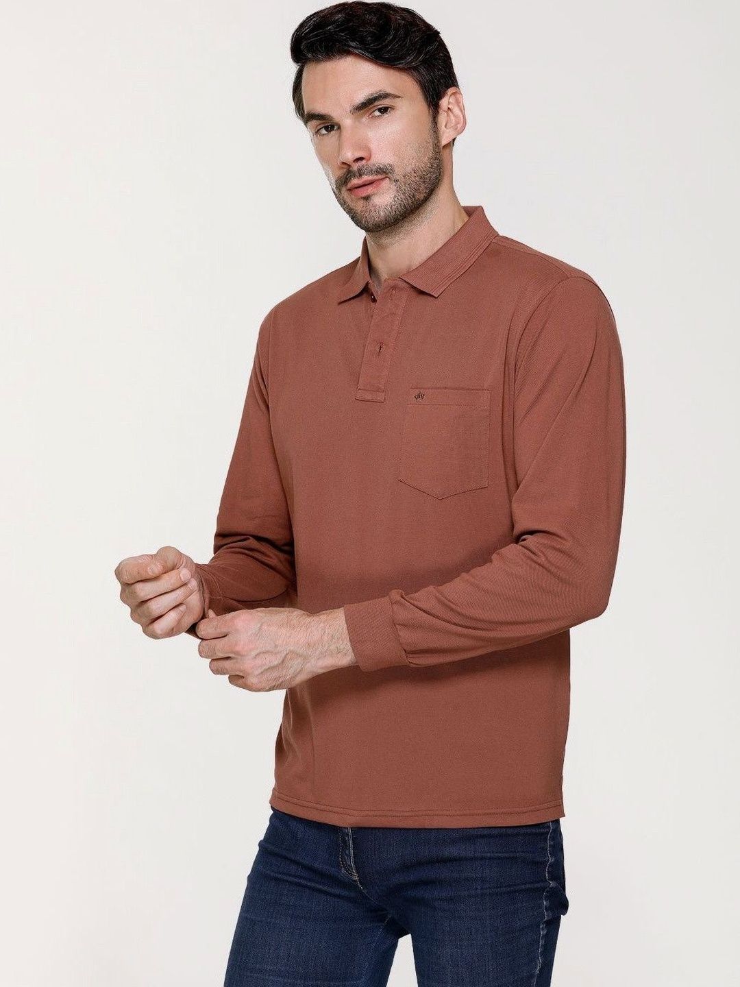 ARRAY Long-Sleeve Polo with Signature Pocket