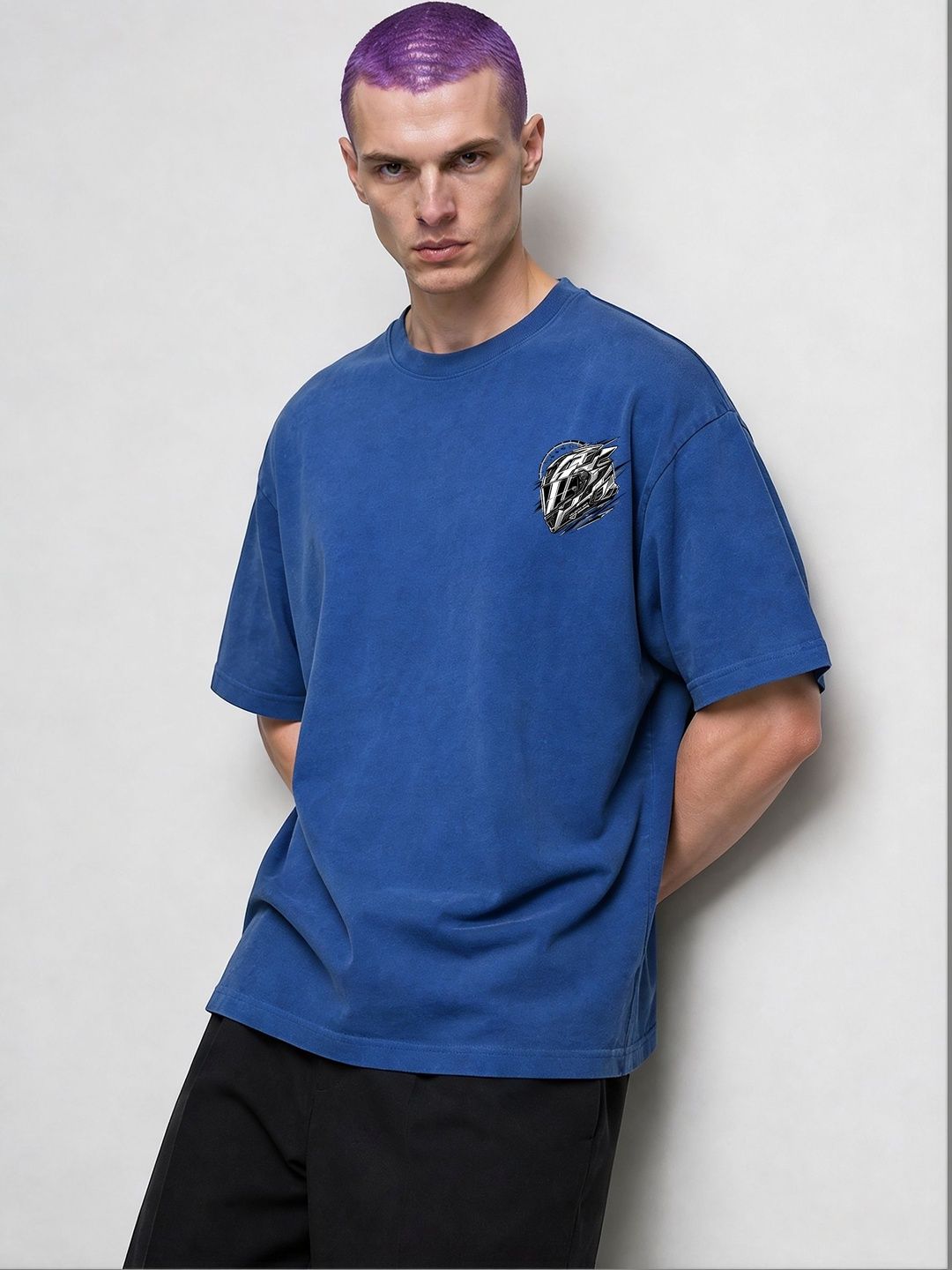 FARDA Unisex Printed Drop-Shoulder Sleeves T-shirt