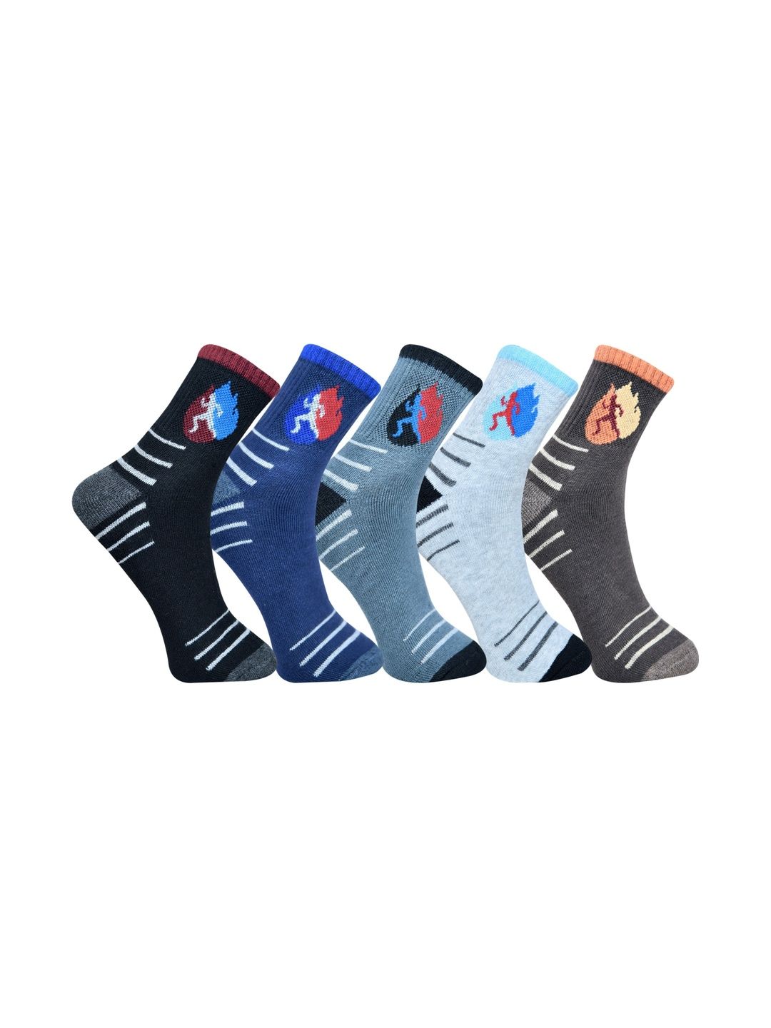 VIPUN Men Pack of 6 Cotton Patterned Above Ankle Socks