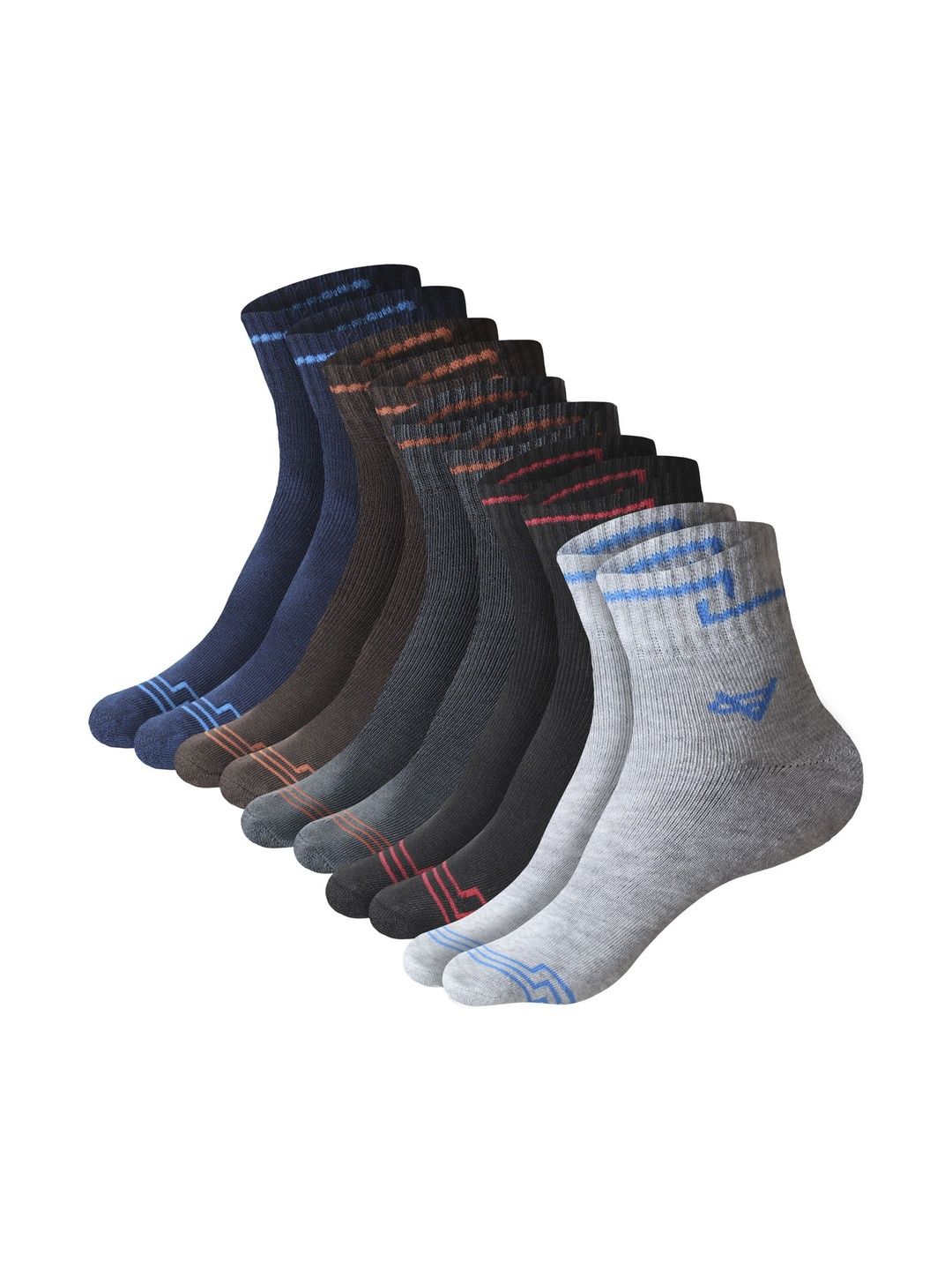 GARUN Men Pack of 5 Cotton Patterned Above Ankle Socks