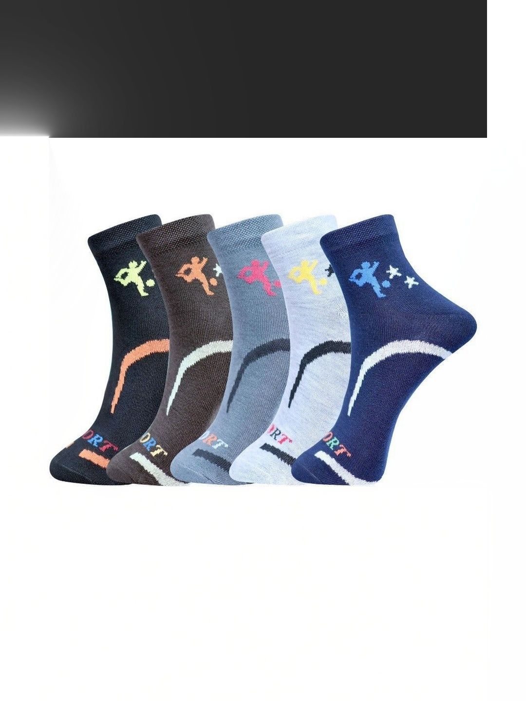 GARUN Men Pack of 5 Cotton Patterned Above Ankle Socks