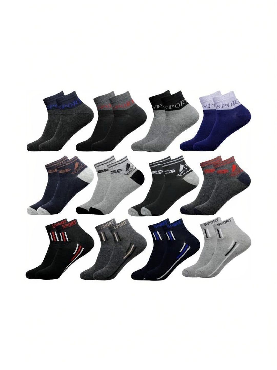 VIPUN Men Cotton Patterned Above Ankle Socks