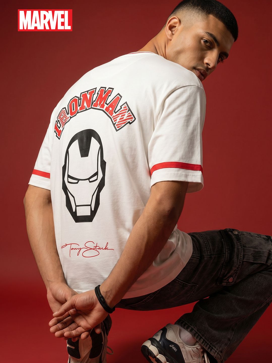 MARVEL STREET MARVEL STREET Iron Man Printed Pure Cotton Oversized Fit T-shirt