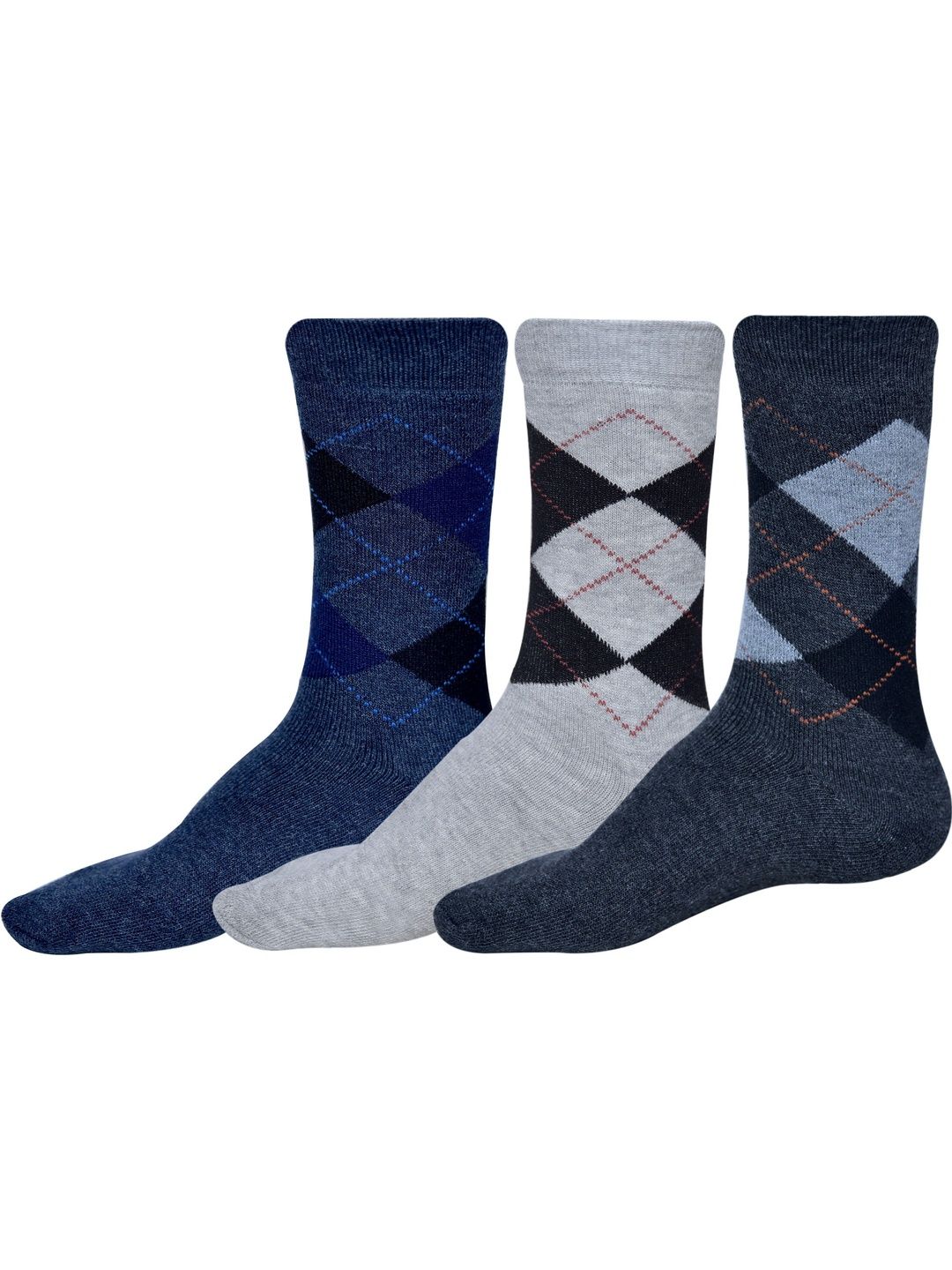 VIPUN Men Pack of 3 Patterned Calf Length Socks