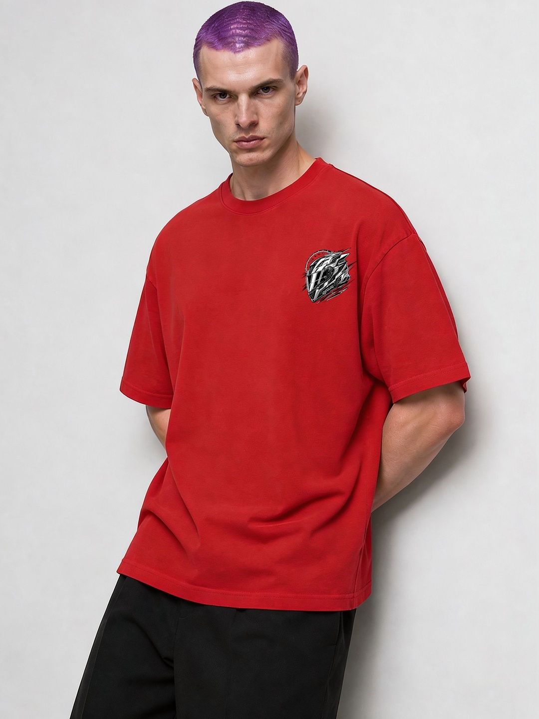FARDA Unisex Printed Drop-Shoulder Sleeves T-shirt