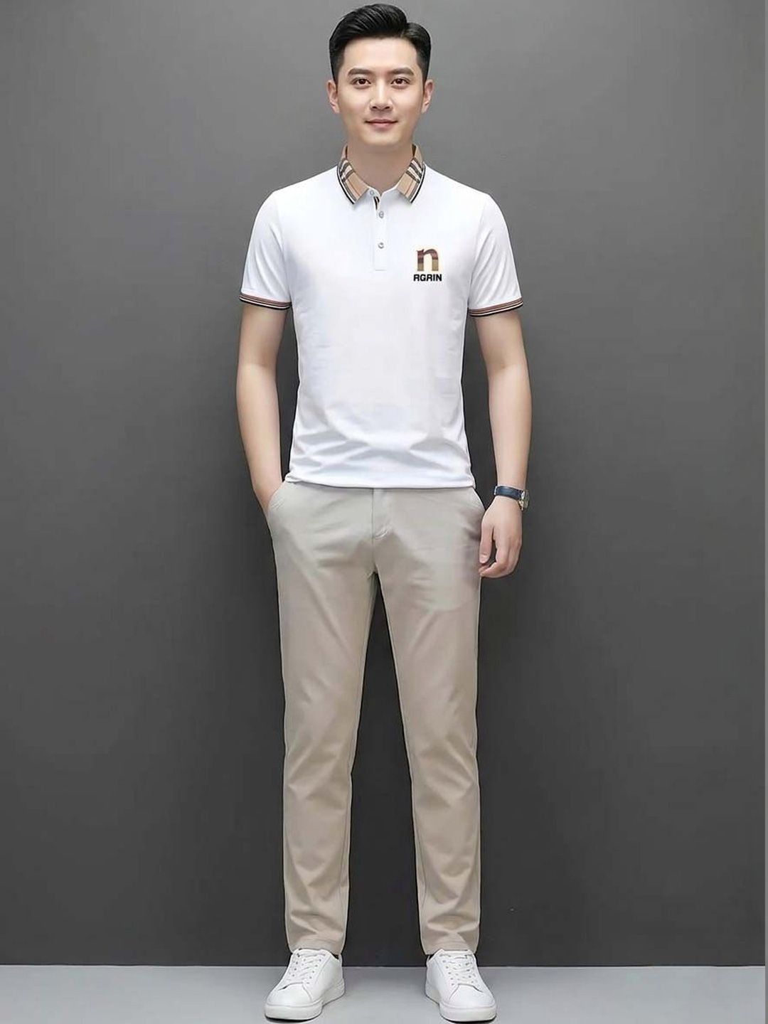 Moda Rapido Men Typography Printed Polo Collar T-shirt