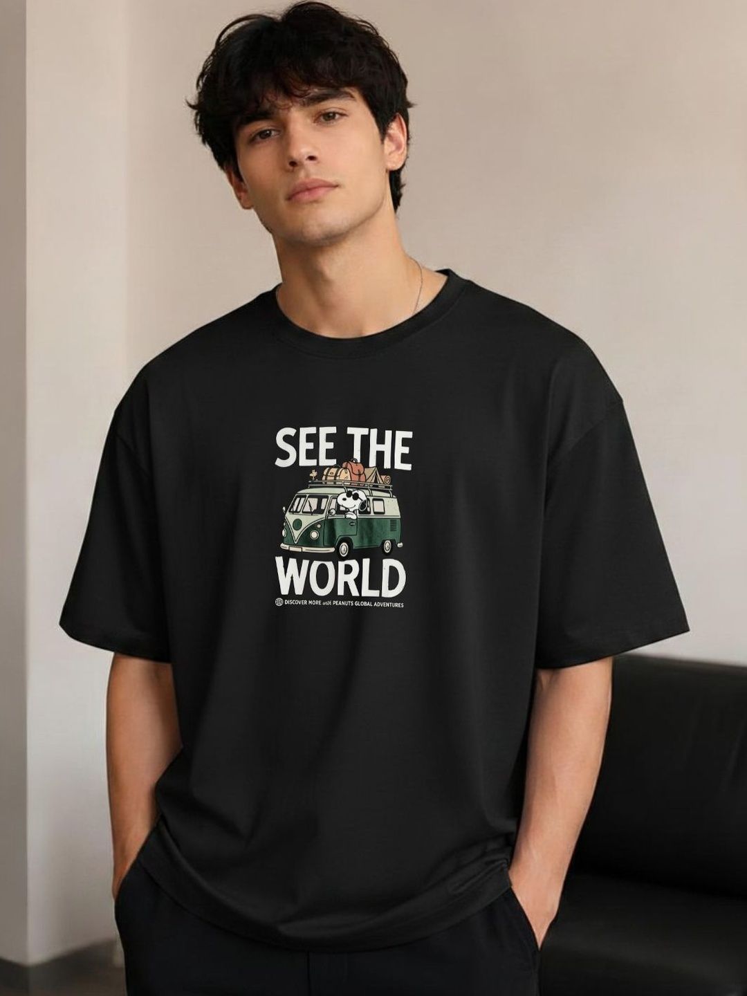 R.Code by The Roadster Life Co. Men Graphic Printed Round Neck T-shirt